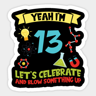 Yeah I'm 13 - Science Birthday Sticker